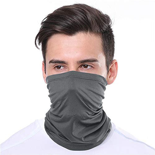 KUNSTIFY | Multifunktionstuch Mundschutz | Bandana Herren Damen Schlauchschal Halstuch Mund-Nasen-Schutz Maske Baumwolle Outdoor | elastisch atmungsaktiv waschbar (Dunkelgrau)