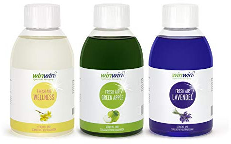 winwin clean Systemische Reinigung - 3ER SET 250ML I FRESH AIR LUFTREINIGUNGS-KONZENTRAT I WELLNESS I LAVENDEL I GREEN APPLE