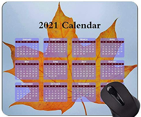 2021 Kalender Mauspad, Blatt Natur Garten rutschfeste Gummibasis Mousepad