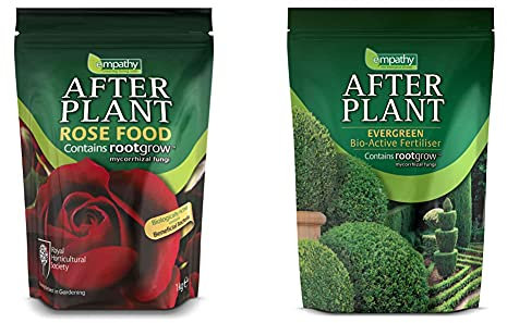 Plantworks Ltd Empathy 1kg Afterplant Rose Food with rootgrow & Empathy After Plant Evergreens Bio Fertiliser 1 Kg Pouch