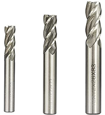 HSS Milling Cutter 4 Flute End Mill 1.5-13mm for CNC Machining Milling Tools Router Bit-3pcs 8-12mm.