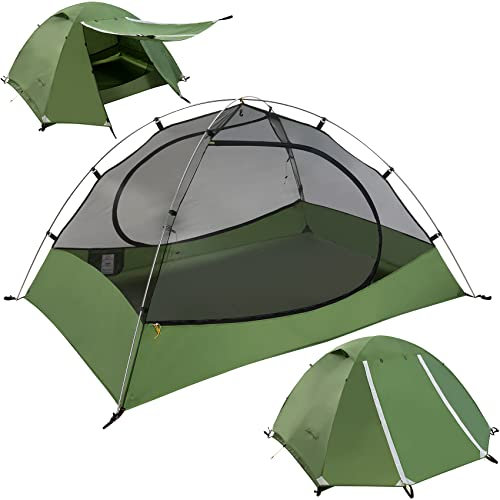 Clostnature 2 Personen Zelt für Camping - Wasserdichtes Outdoor Mann Ultraleichtes Trekking Personen, Kompakt mit kleinem Packmaß Familie, Strand, Festival, Gruppe, Personen/grün