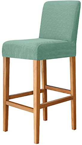 Stretch-Jacquard-Barstuhl-Bezüge, abnehmbar, waschbar, für Barhocker, elastische Esszimmerstühle, Schonbezüge für Höhe, Barhocker, Café, 4 Stück, grün