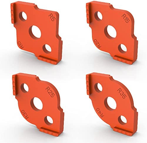 Radius Jig Router Templates, Radius Quick Jig for Woodworking, High Hardness ABS+CNC Jig Radius Corners R5 R10 R15 R20 R25 R30 R35 R40 (4 Pcs Set)
