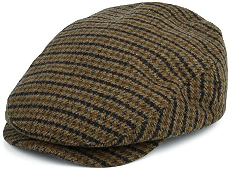 Brixton Hooligan Schiebermütze Houndstooth - Hellolivgrün-Braun - XL