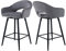 chairus Barhocker Drehbar mit Armlehnen Samt Bistrohocker 2er Set Tresenhocker Küche Hoher Hocker mit 4 Beine (Grau(Samt)-2)