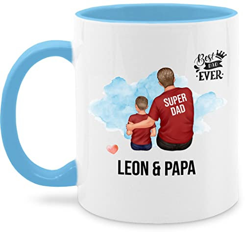 Tasse Tassen 325ml - zum Vatertag - Papa Geschenk I Geschenkidee Stiefpapa Bester Vater Geburtstag - 325 ml - Hellblau - beste vater-tasse vatertagsgeschenk vatertagsgeschenke sohn kaffeetasse