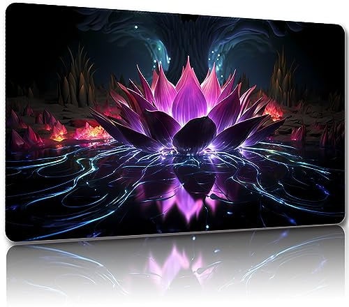 MTG Playmat with Free Storage Bags MTG Game Mat 24 x 14 inches, TCG and Board Game Mat for Cards,Mousepad Desk Mats (Lotus 3-Regular)