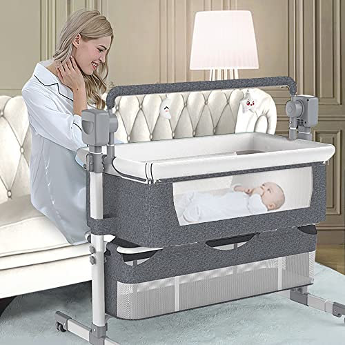 Elektrische Babyschaukel und -wippe mit Musik-Player, bester Schaukelstuhl, Wiege Bett für Neugeborene, tragbare Wippe, Nachttisch, Krippe mit 5 Gängen, 3 Gang-Timing – ideal für Säuglinge bis