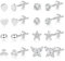 Silber 925 Kleine Ohrstecker Ohrringe Set für Damen, 8 Paar Hypoallergen Sterlingsilber Ohrringe Set Herz Kugel Pad Schmetterling Kleine Ohrringe Set Zirkonia Silber Ohrstecker Set mehrere Piercings