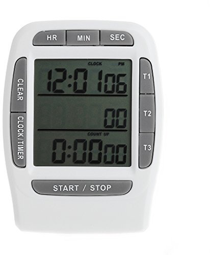 Minuteur numérique LCD multicanal Compte à rebours Laboratoire 3 canaux Minuterie 99 heures Minuterie de cuisine numérique Heures Minutes Secondes