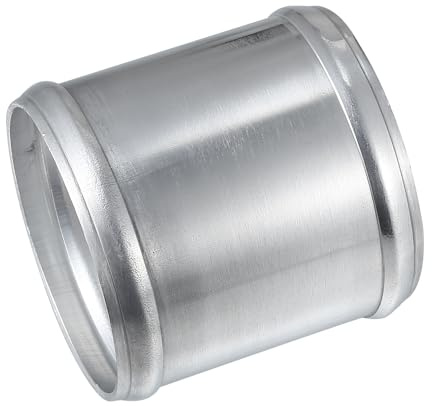 A ABSOPRO Adaptateur De Tuyau De Jonction Universel 1pc Pour Voiture | Couleur: Argent, Matériau: Alliage D'Aluminium, Diamètre Extérieur: 76mm, Diamètre Intérieur: 71mm, Longueur: 76mm