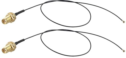 Futheda 2 Stück U.FL IPX MHF4 auf SMA Buchse Schottmontage WiFi Antennen Verlängerungskabel 30cm Koaxialkabel Kompatibel mit Intel Schnittstelle Drahtlose Netzwerkkarte WiFi-Adapter