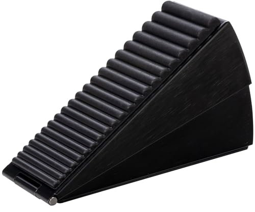 Yeegras Black Heavy Duty Door Stopper, Metal Rubber Door Wedge, Large Door Stop for Bottom of Door, Suits Any Heavy Door Gap