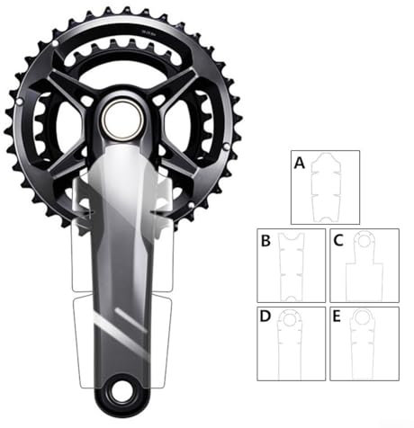 Universal MTB Kurbelschutz Aufkleber, kompatibel mit Aluminiumlegierungskurbeln (C)