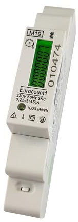 Wechselstromzähler 45A, LCD-Display, MID geeicht, S0-Schnittstelle, Stromzähler Hutschiene
