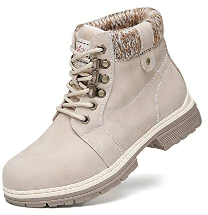 ANJOUFEMME Frauen Wandern Schnee Winterstiefel - Damen Trekking Walking Stiefel Wasserdicht Camping Backpacking Outdoor Schuhe FNW18-DE-BEIGE-39