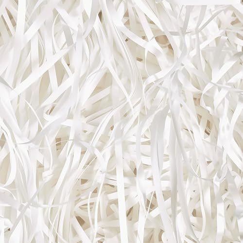 HXJDAM 500g Füllmaterial Geschenk, Geschreddertes Papier Für füllmaterial Geschenkbox, Füllmaterial Für Pakete, Festival Geschenk Dekoration. Weiß 500g