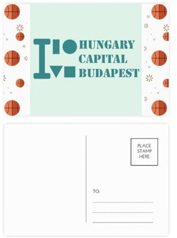 Postkarten-Set Ungarn Hauptstadt Budapest Art Deco Fashion Basketball Postkarten-Set Dankeskarte Mailing Seite 20 Stück