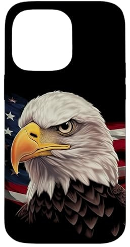 Patriotische amerikanische Flagge mit Adler Hülle für iPhone 14 Pro Max