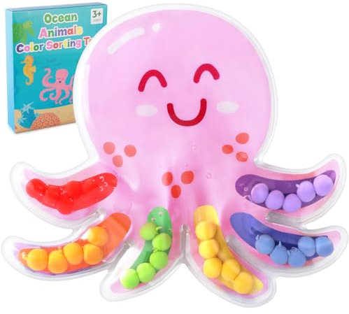 Color Sorting Sensorisches Spielzeug Fidget Toy zum Sortieren der Farben, Oktopus-Form Anti Stress Montessori Baby Sortierspiel zum Zählen Sortieren Farbsortierspielzeug