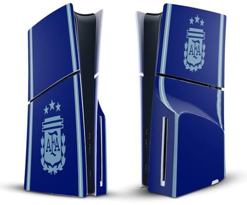 Head Case Designs Offizielle Argentina National Football Team Away 2024/25 Wappen-Set Vinyl Haut Gaming Aufkleber kompatibel mit Sony PlayStation 5 PS5 Slim Disc Edition Console
