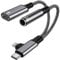 2 in 2 Lighning & USB C auf 3.5mm Klinke Kopfhörer Adapter und Laden, Lightning Aux Adapter Audio, iPhone Adapter Kopfhörer Unterstützt PD 60W Schnellladung für iPhone 16 15 14 13 iPad Laptop