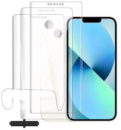 Glcrrpu Screen Protector soft for iPhone 13 and iPhone 13 Pro[6.1]-[3PCS] TPU Hydrogel Protector Anti-Fingerprint,Self-Repairing,HD Clear,Ultra-Thin,Easy Fit Kit,Case Compatible