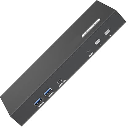 Whltzf Metal Two Monitor KVM Switcher 2 Computer 4K 60 Hz HDCP2.2 Unterstützung USB3.0 Sound Hotkeys Fernbedienungen