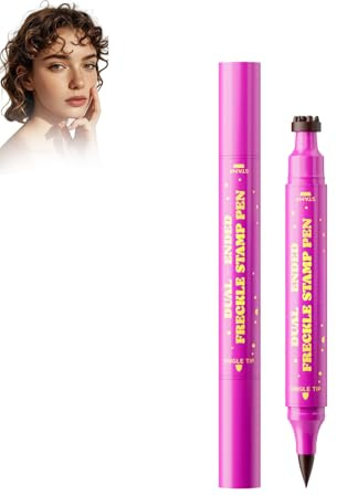 Eazerom Penna per Lentiggini a Doppia Testa,Pen Freckle Liquida Naturale | 2 in 1 Penna Lentiggini Finte Doppia Punta & Timbro Freckle, Resistente all’Acqua e di Lunga Durata, 02 Mousy Brown