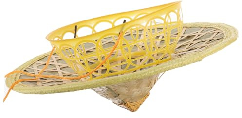 Healifty Bamboo Hat Samurai Style Asian Hat for Women Decorative for Ninja Cosplay Halloween and Stage Performance