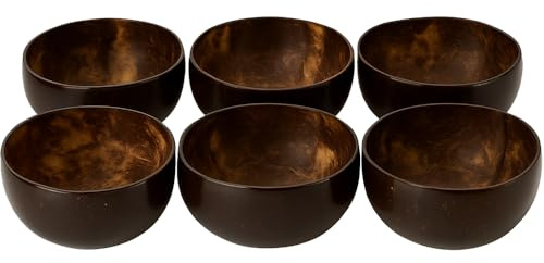 VIE Kokosnussschale, groß, 13–15 cm Durchmesser, 6 Stück