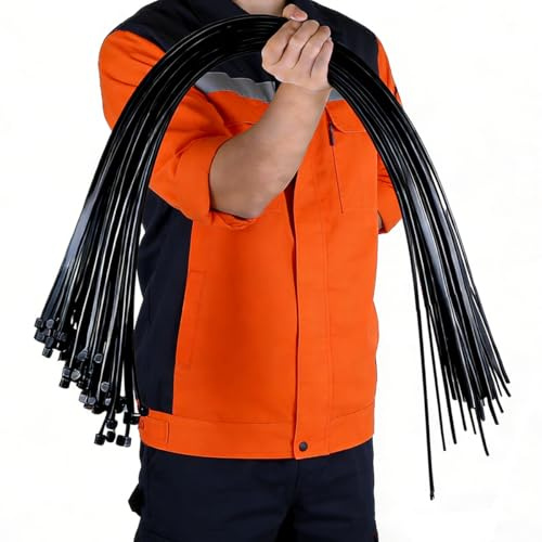 Caiery Lot de 25 attaches de câble extra larges en nylon de qualité supérieure - 12 mm x 1200 mm - Noir