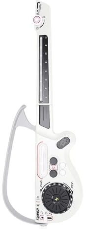 Fockety Electric Guitar, Foldable Stringless Smart Guitar Toy with DJ Turntable LED Lights, Kids Music Beginner Kit, Christmas Thanksgiving for Children Above 3 (Grey)