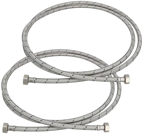 KOTARBAU® Flexschlauch 1/2“ x 1/2“, Wasserschlauch, Panzerschlauch 250 cm | 2er Set, Anschlussschlauch für Armatur, Schlauch Für Wasserhahn, Edelstahlummantelt, Silber