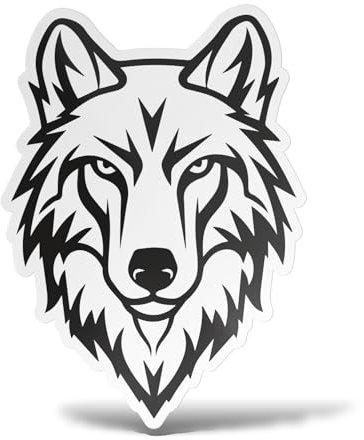 erreinge - Adesivo 10 cm Lupo - Sticker PVC | Decal Compatibile per Auto, Moto, Scooter, Casco, Laptop, Camper, Cofano, Bici