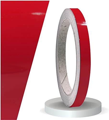 siviwonder Strisce decorative rosse lucide in 9 mm di larghezza e 10 m di lunghezza, per auto, barca, jetski, modellismo, strisce decorative, strisce laterali, strisce adesive fai da te
