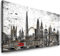 Julia-Art Leinwandbilder - 120 mal 50 cm Panorama Bild London Stadt Skyline - Wandbild fertig gerahmt - Kunstdruck XXL Leinwand - verschiedene Varianten Lo-01-3