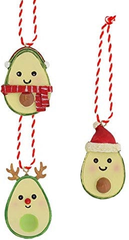 Sass & Belle Christmas Avocado Hanging Decorations - Set of 3