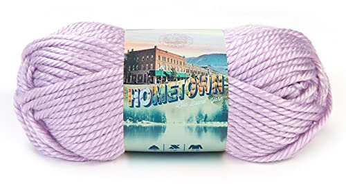 Lion Brand Yarn Hometown Yarn, Super-Bulky Yarn for Knitting, Crocheting, and Crafting, 1 Pack, Joliet Iris