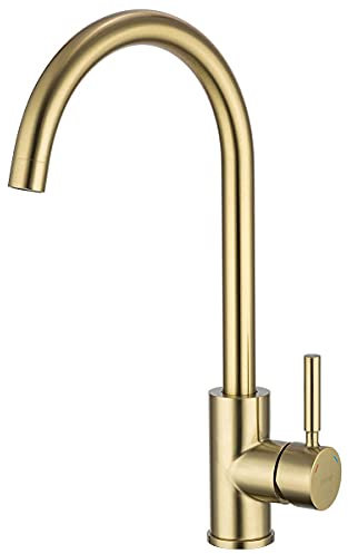 GAPPO Einhebelmischer für die Küche, Bad, ohne Blei, hoher Bogen, Einhandmischbatterie, gold
