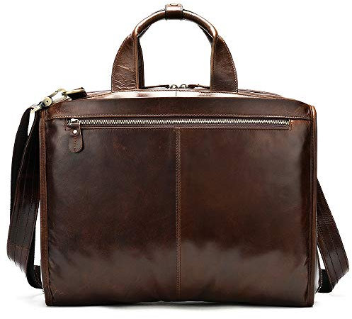 Businesstasche Arbeitstasche Herren Schultertasche Männer Weinlese-echtes Leder-Geschäfts-Aktenkoffer 14-Zoll-Laptop-Tasche Büro Travel Messenger Satchel Schulter-Umhängetasche Tasche Jungen Messenger