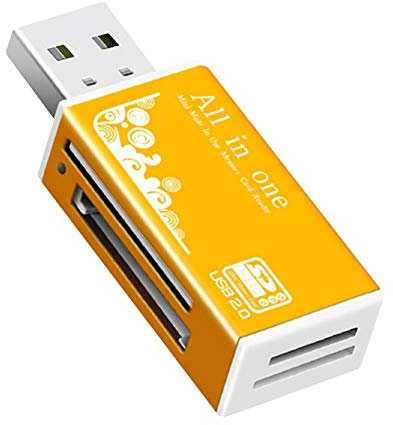 NXACETN Lector De Tarjetas Multifuncional Adaptador De Memoria USB 2.0 Micro-SD/TF/CT/MS/SDHC/MMC Dorado