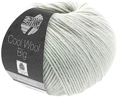 LANA GROSSA Cool Wool Big | Extrafeine Merinowolle waschmaschinenfest und filzfrei | Handstrickgarn aus 100% Schurwolle (Merino) | 50g Wolle zum Stricken & Häkeln | 120m Garn FB 1002
