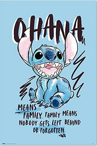Stitch - Ohana - Disney Film Poster Plakat Druck - Größe 61x91,5 cm