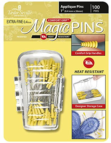 Taylor Seville Magic Pins - Applique Extra Fine-Yellow 100/Pkg