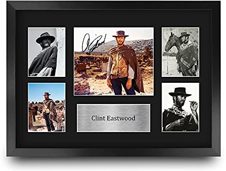 HWC Trading FR A3 Clint Eastwood Geschenke Gedruckt, Signiert Autogramm Bild Für Film-Erinnerungsstücke-Fans - A3 Framed