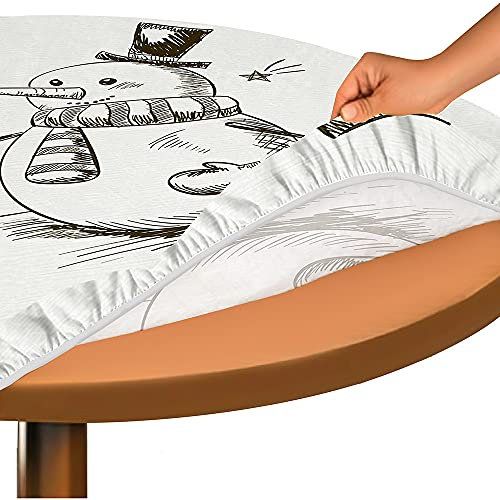 FANSU Runde Tischdecke Garten Abwaschbar, 3D Motiv Serie Polyester Fleckschutz Tischdecken Größe Wählbar für Gartentisch, Outdoor in Kiche, Haushalt & Wohnen (Beige Sterne,Durchmesser 130cm)