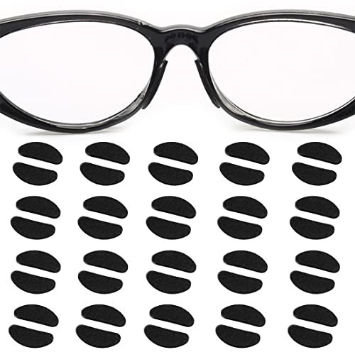 Androxeda 20 Paare Klebstoff Brile Nasenpads Weiche Schaumstoff Nasenpads Selbstklebende Anti-Rutsch Brille Nasenpads Dünne Nasenpads für Brillen Sonnenbrillen Brillen 1.5MM (Schwarz)