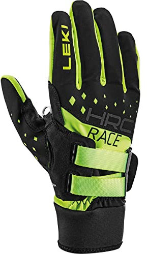 LEKI HRC Race Shark Handschuhe, Black-neon Yellow, EU 7,5